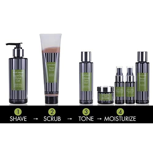 SCRUFF RESCUE Beard Oil - Signature Scent, 1 fl oz, Conditioning and Moisturizing, Honest Organic Jojoba, Grape Seed, Castor OIls, Spill-Proof Pump, Scent of Cedar, Bergamot & Benzoin, No Synthetics