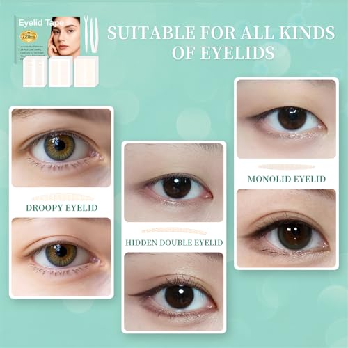 720pcs Invisible Double Eyelid Tape ? Eyelid Lift for Sagging or Hooded Eyelids, Uneven Lids, and Single Eyelids, Mother's Day Gift
