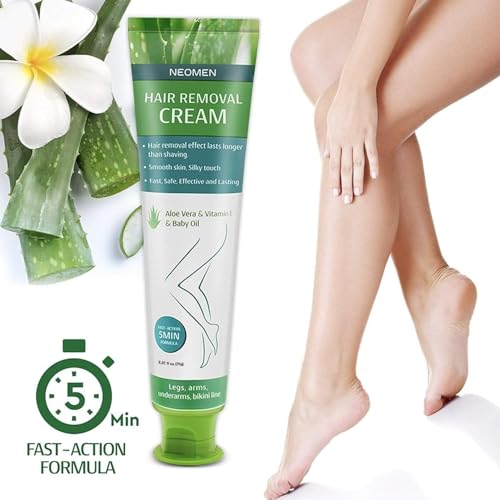 Hair Removal Cream for Men & Women: Painless Depilatory for Sensitive Skin & Intimate Areas, Moisturizing with Aloe Vera & Vitamin E, Safe for Face, Underarms, Bikini, Arms (2.37 Fl Oz (Pack of 1))