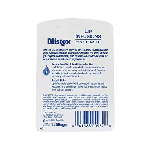Blistex Lip Infusions Hydrate Lip Moisturizer 0.13 Ounce (3 Pack)