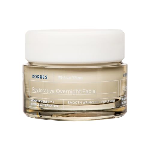 KORRES White Pine Restorative Overnight Facial Cream, Night Face Moisturizer for Mature Skin with Meno Reverse Technology and Retinol Alternative, Smoothing and Hydrating Cream for Women, 1.35 Fl Oz