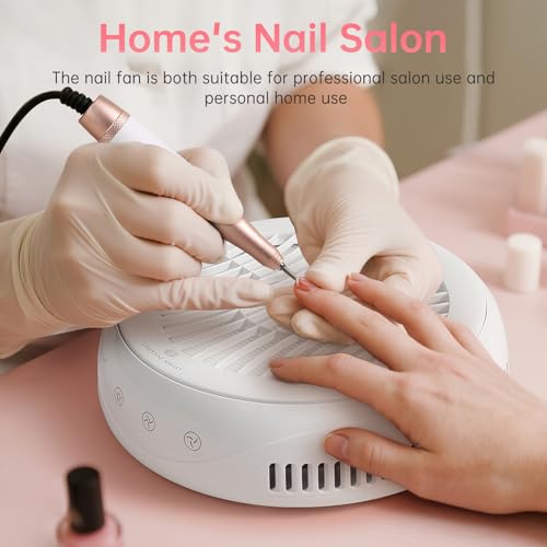 Nail Dust Collector, Cordless Dust Collector Nail Tech, Powerful 4200RPM Vacuum Fan Vent Dust Collector Extractor Dust Suction Machine for Acrylic Nails Polishing, Nail Salon&Home