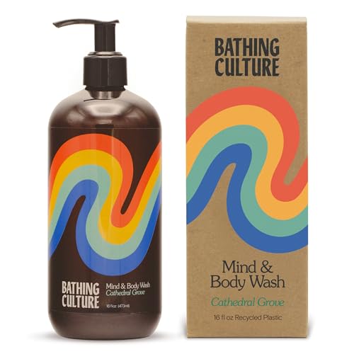 Bathing Culture, Organic Mind + Body Wash, Natural, Biodegradable, Vegan Personal Care, All Natural Organic Body Wash for Women and Men, PCR Plastic Bottle, 16 oz, Cathedral Grove