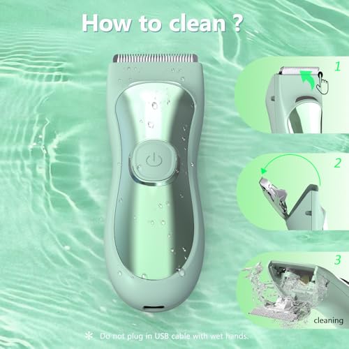 Body Hair Trimmer Shavers for Men, Groin Hair Trimmer with Ceramic Blade, Wet & Dry Use Eelectric Shaver, Waterproof Manscaper with LED Light mnfor Pubic Area, Chest, Legs & Bikini