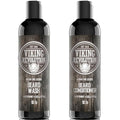 Viking Revolution Beard Shampoo and Conditioner Set - Top-tier Beard Care Kit with Argan & Jojoba Oils for Healthy Beard Growth, No Itching or Irritation, Rich Lather, Eucalyptus Scent (10 oz)