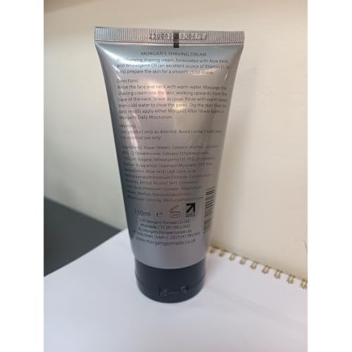 Morgan's Pomade Shaving Cream, Minimises Razor Burn, Softens Facial Hair and Prepares the Skin for a Smooth, Close Shave, with Aloe Vera and Vitamin E 5.2 Fl Oz