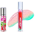 Blossom Scented Roll on Lip Gloss and Juicy Jelly Moisturizing Lip Care Nourishing Lip Oil, 2 Pack, Watermelon