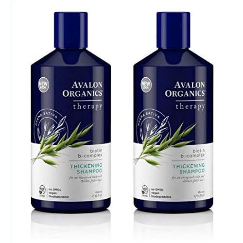 Avalon Organics Biotin B-Complex Thickening Shampoo, 14 Fluid Ounce (Pack of 2)