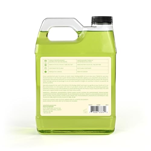 Cucina Fruits & Passion Hand Soap Refill, Lime Zest & Cypress, 1 L (33.8 fl oz) ? Liquid Hand Soap with Olive Oil, Biodegradable, Vegan Formula, Kitchen & Bathroom