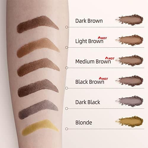Eyebrow Stamp and Eyebrow Stencil Kit, Eye Brow Stencil Kit for Beginners 24 Reusable and Washable Eyebrow Shaping Kit, Brow Stencil and Stamp Kit Smudge-Proof & Long-Lasting (Medium Brown)