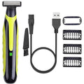 INVODA Men's Electric Shaver & Beard Trimmer - Rechargeable Wet/Dry Razor with 3 Precision Guards, Skin Protector Waterproof Cordless Grooming Kit for Face & Body