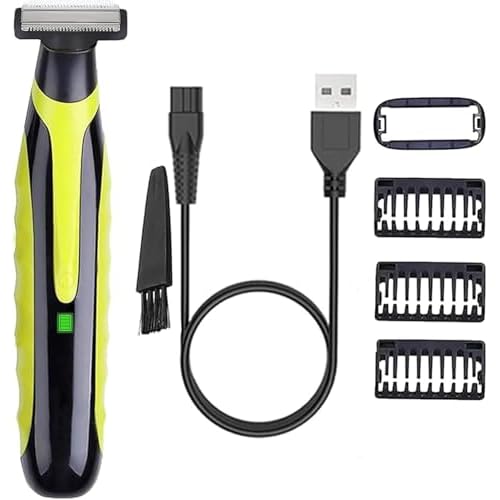 INVODA Men's Electric Shaver & Beard Trimmer - Rechargeable Wet/Dry Razor with 3 Precision Guards, Skin Protector Waterproof Cordless Grooming Kit for Face & Body