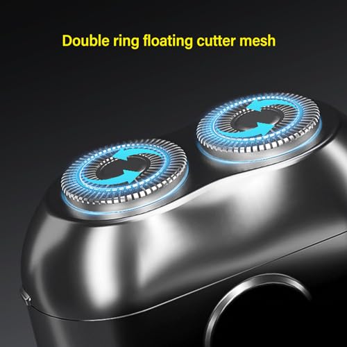 Mini Electric Beard Cutter, Portable Lightweight USB Rechargeable Trimmer with LED Display, Washable Design, Electroplated Silver