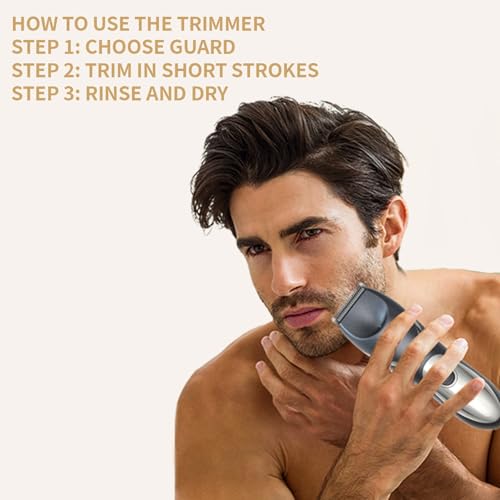 Body and Groin Trimmer for Men Electric Manscape Groomer with LED Light Ceramic Blade Waterproof Wet Dry USB-C Rechargeable 100-Min Runtime Gifts for Him Dad Husband