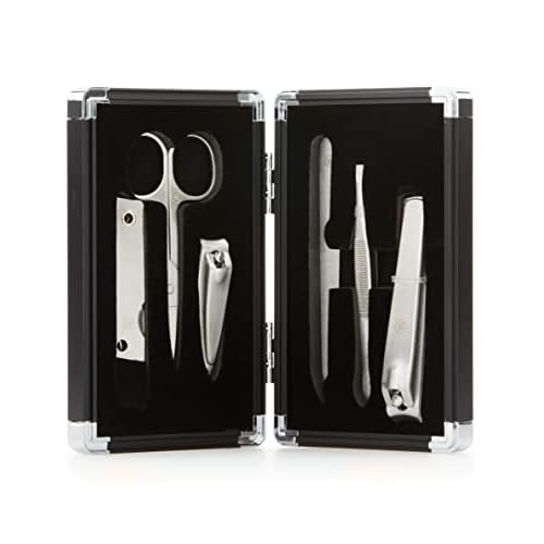 Perry Ellis Portfolio Men's 6 Pc Manicure Set, Blk, One Size