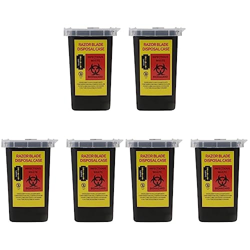 6pcs Recycle Holder Hairdressing Used Cutter Bank Shalon Barber Collect Factory Storage Shop Barbershop Container Family Blades Waste Safe Razor Razors for Home Blade Black Safety