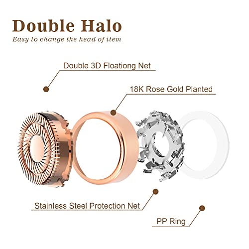Facial Hair Remover Replacement Heads Gen 2 for Flawless Finishing Touch, Double Ring Blades Compatible with Flawless Generation 2 Devicce