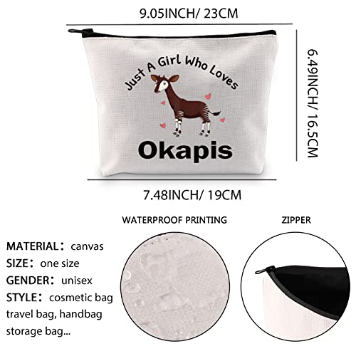 XYANFA Okapis Makeup Bag Cute Okapi Lover Gift Forest Griaffe Zebra Giraffe Gift Just A Girl Who Loves Okapis (A Girl Loves Okapis)