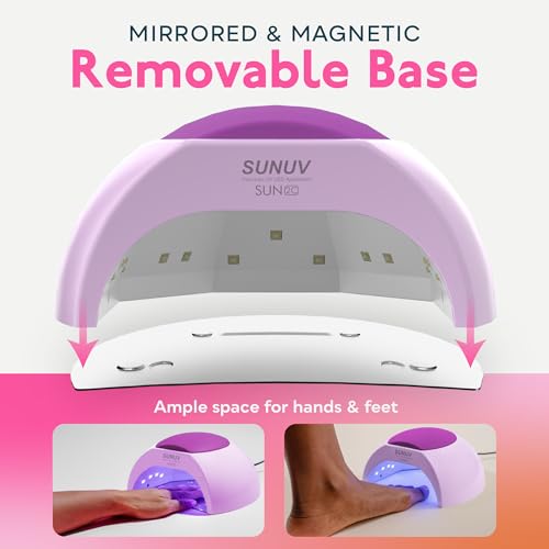 SUNUV UV LED Light for Nails, Nail Dryer for Gel Polish with Auto Sensor, 33 LEDs 4 Timers Settings SUN2C Purple