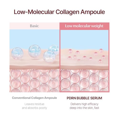 CELORABY Collagen PDRN Bubble Serum with Concentrated Marine Collagen Glass Skin Korean Ampoule Elasticity Booster Peptides Quick Mask Deep Hydration