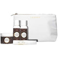LaLicious Sugar Coconut Travel Set - Whipped Sugar Scrub, Shower Gel/Bubble Bath, Body Butter & Body Oil in a Luxe Velour Makeup Bag (4 Piece Kit)