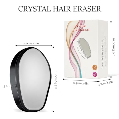 Crystal Hair Eraser, Painless Hair Removal Tool, Reusable Hair Remover for All Body Parts (Black)