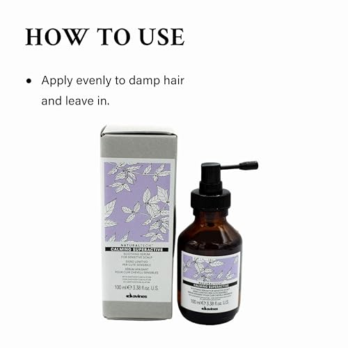 Davines Naturaltech Calming Superactive, Soothing & Relieving for Sensitive Scalp - With Blueberry Phytoceuticals - Leave-In Serum Calms Irritation Instantly, Travel Size, 3.38 Fl Oz