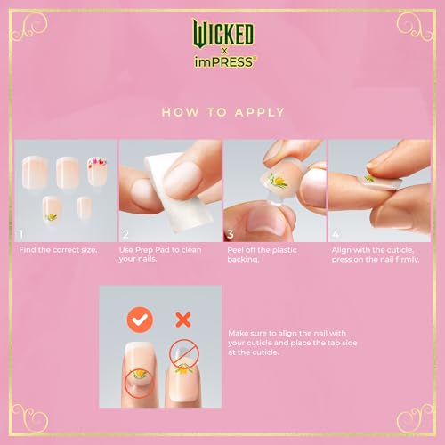 WICKED X imPRESS Press On Nails, New Improved Adhesive, Up To 10 Day Hold, ¡®Beautifical¡¯, White, Medium Oval, Includes 30 Fake Nails, 1 Prep Pad, 1 Manicure Stick, 1 Mini File
