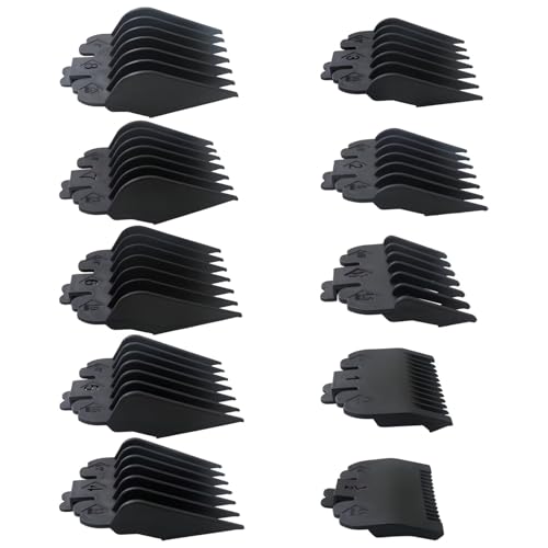 10 Pack Clipper Guards Set Replacement Fits for Sterling 1 Plus/3/4/ Eclipse/Reflections Senior - 1/16" to 1", Black by GruDawu Update