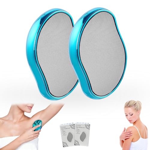 Crystal Hair Remover, Crystal Hair Eraser, Reusable Nano Glass,Multi-Color and Style Options,Easy to Wash,Ideal for Soft and Silky Skin,Skin Exfoliation (Nano Mirror coarse Glass(Blue))