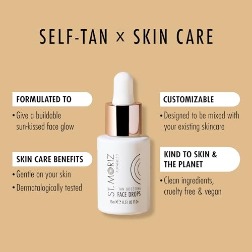 St Moriz Advanced Self Tanning - Tan Boosting - Self Tanner Bronzing Drops for Face - Face Tanning Drops to Add to Moisturizer (0.51 fl oz)