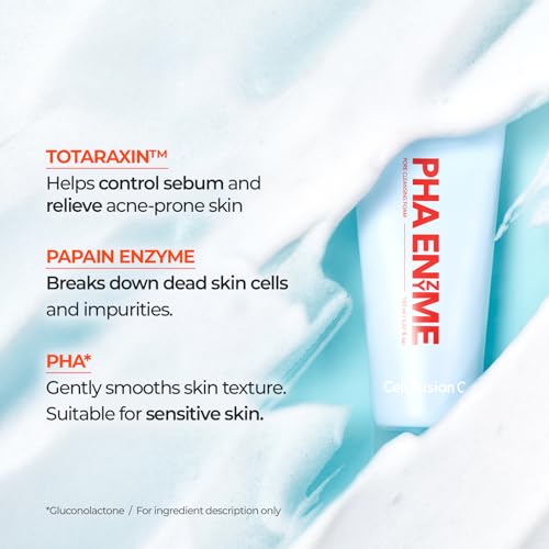 Cell Fusion C PHA Enzyme Pore Cleansing Foam ? Face Wash for Acne-prone Skin, Blackheads & Clogged Pores, TOTARAXIN & Papain Enzyme, 5.07 fl.oz / 150ml