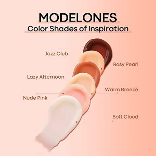 Modelones Poly Nail Gel Kit with 48W Nail Lamp 6 Colors Nude Skin Tones Nail Extension Gel Kit Slip Solution Rhinestones Glitter Kit for Nail Manicure Beginner Starter Kit DIY at Home Gift