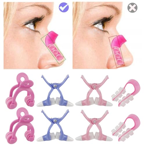 DOERDO DD 8PCS Nose Shaper Nose Lifting Shaper Clip Nose Bridge Up Straightening Enhancer for Wide Nose Straightener Beauty Tool