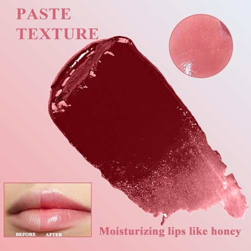 Honey Lipstick Tinted Lip balm, Hydrating Nourishing Sheer Formula Lipstick, Natural Glossy Finish (1 PC BLACK + 1 PC PINK)