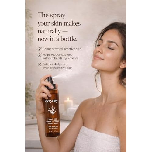 evryday¢â Hypochlorous Acid Spray for Face and Body 8oz | Gentle Facial Hydration Mist for Sensitive, Irritated and Acne-Prone Complexions | pH-Balanced Daily Toner & Piercing Care Support
