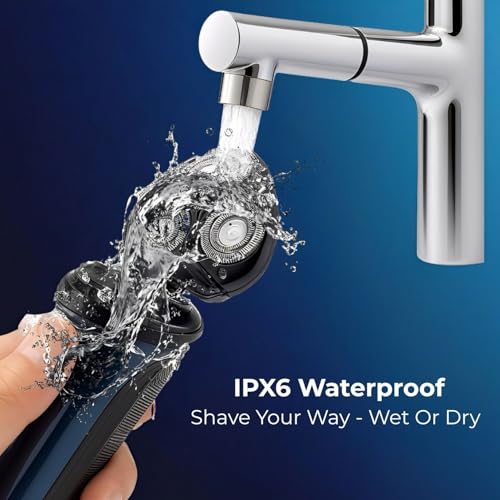 Smart 2-in-1 Electric Rotary Shaver for Men with 4D Floating Heads & Pop-Up Trimmer - USB Rechargeable, Wet & Dry Waterproof Razor with LCD Display (90 Min Runtime)