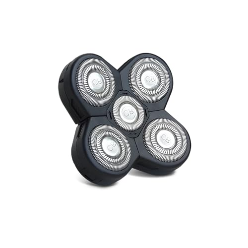 Replacement Shaver Head, Universal Rotary Wet & Dry 5-Blade Head for Coarse Hair, Skull, Face, Body, Arms, Legs, Back, Chest, 1 Unit, The Cut Buddy