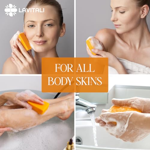 LaVitali, Premium 6 Bars Kojic Acid Soat with Lemon Turmeric, Natural soap, Handmade, Sugar/Caffeine/Gluten Free, 100% Natural & Pure, Great For All Skin Types Body Care Body Wash