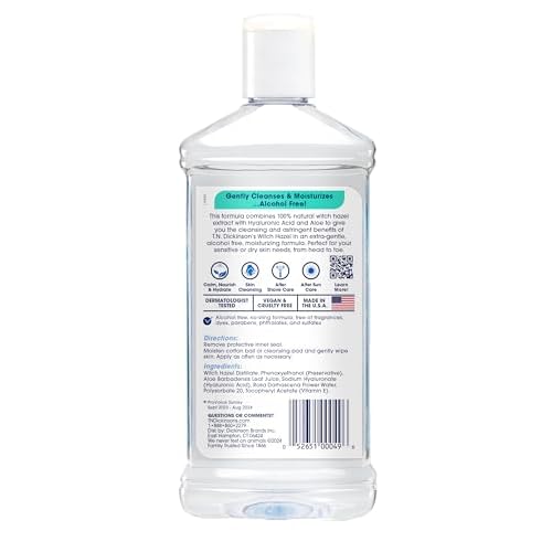 T.N. Dickinson's Witch Hazel Alcohol Free Moisturizing Astringent | 100% Natural Witch Hazel | Calms,Nourishes,Hydrates Skin-| for Face & Body-| 16 Fl Oz,(Pack of 2)