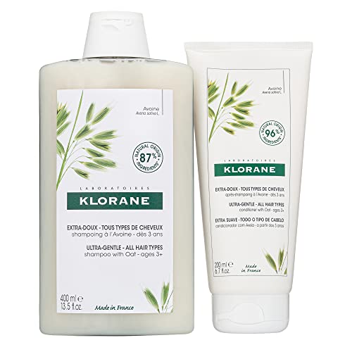Klorane Ultra-Gentle Shampoo with Oat Milk - Sulfate-Free - Dermatologist and Pediatric Tested - Hypoallergenic, Vegan, Plant-Based Fomula - High Tolerance Formula for Whole Family - 13.5 fl. oz.