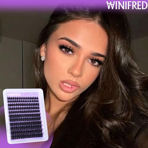 Winifred Lash Clusters Fairy Cluster Eyelash Extensions Dramatic Lash Clusters with spikes Voluminous Eyelashes Thick Eyelash Cluster D Curve 12-20mm 187pcs Individual Lashes DIY Lashes