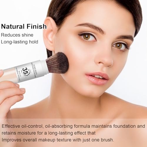Mineral Sunscreen Setting Powder, SPF 35 Translucent Loose Powder for Face & Scalp, Mineral Brush Powder, Oil Control Natural Matte Finish, Lasting Lightweight Breathable (#01 Translucent)