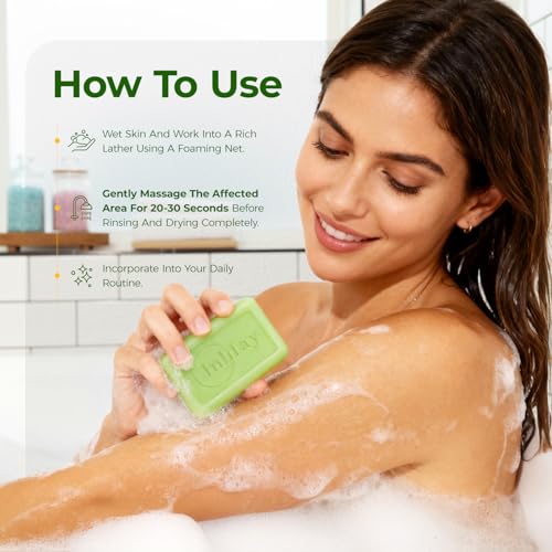 Inlifay Antifungal Soap Bar for Men: Anti Fungal Skin Soap for Athlete's Foot, Jock Itch, Ringworm - Tea Tree Fungus Soap for Active People Daily Body Cleansing