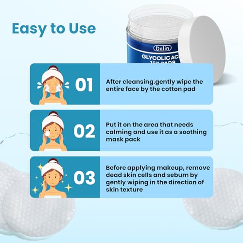 Glycolic Acid Resurfacing Pads, 15% Ultra Pure Glycolic Acid & 2% Salicylic Acid Exfoliating Peel for Face, Keeps Skin Smooth and Prevents Wrinkles and Lines, Radiant Skin Renewal - 60 Pads