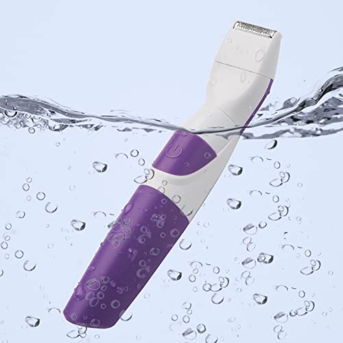 ZJchao Bikini Trimmer and Shaver for Women, 2 in 1 Portable Safe Epilator Hair Removal Trimmer for Women Pubic Hair Face Leg Eyebrow Nose Lip Body, Purple