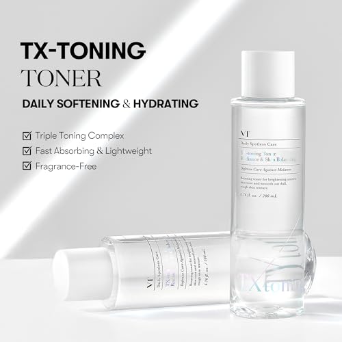 VT COSMETICS TX Toning Facial Toner with Tranexamic Acid, Niacinamide, Glutathione, Hydrating, Refreshing Toner for Dark Spots, Acne Scar, Sun Spots, Age Spots, Korean Skin Care (6.76 fl. oz.)