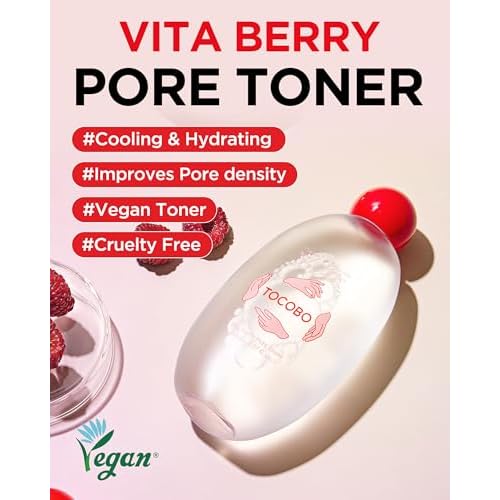 TOCOBO Vita Berry Pore Toner ? Korean Vegan Alcohol-Free Face Toner with Hibiscus, Niacinamide & Vita Berry Water for Pore Tightening - Oil Balancing & Gentle Exfoliation, 5.07 fl.oz.