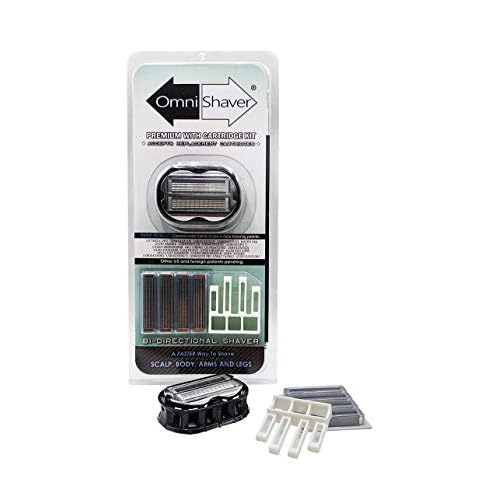 Premium Omnishaver with Cartridge Kit - The Fastest Way to Shave Head, Legs, Arms, Body|an Alternative to Disposable Shaving Razors Self Cleans & Strops During Use with Durable Blade|Bald Head Shaver