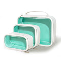 ROWNYEON Clear Makeup Bag Set of 3,Leather Waterproof Cosmetic Bag,Travel Makeup Bag for Women,Portable Toiletry Bag Train Case with Zipper Handle White